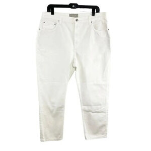 Everlane 100% Cotton White Button Fly Cheeky Jean Women's Waist Size 32 Crop